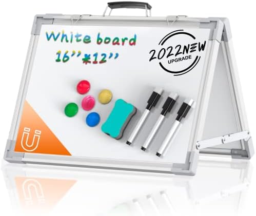 AmazeFanSmall Whiteboard Dry Erase Boards, Portable White Board Double Sided Magnetic Board Stand