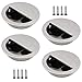 CYUaoao 4 Piezas Tiradores Empotrados Redondos Plateados 50mm Tirador Empotrado Acero Inoxidable 304 Tirador Redondo Puerta Corredera con Orificio Semicircular de 40 x 20mm Fácil de Tirar