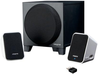 Creative Inspire S2 Speaker System with two satellite speakers, a subwoofer, and a USB Bluetooth transmitter