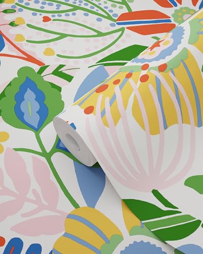 Papier peint fleurs blanc ESTAhome pour masquer un mur terne - 7