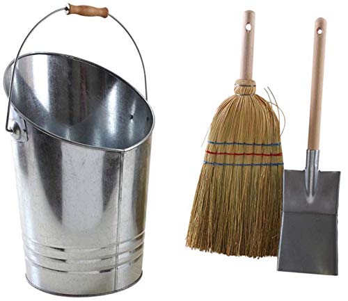 AUBRY GASPARD Kit de mantenimiento de chimenea Cubo Escoba y Pala