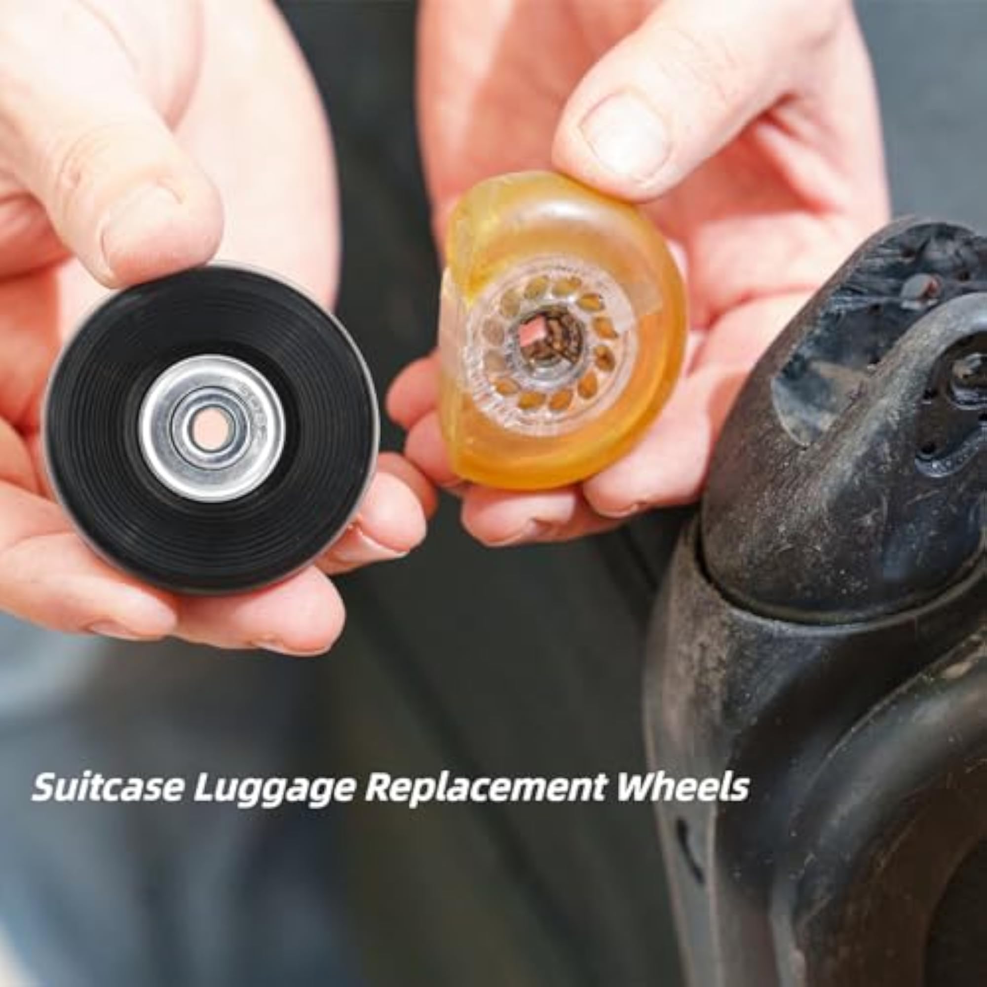 Set of 8 Luggage Suitcase Replacement Wheels, 50 x 18mm PU Caster Wheels