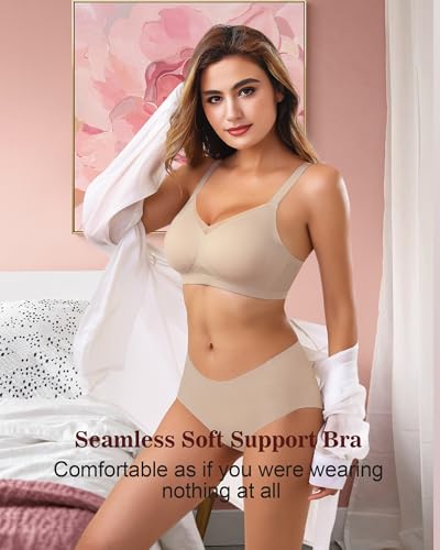 As Fairy Womens Bra No Underwire Seamless Wireless Bra With Soft Support V Neck Mesh Bras Lace Bralette Everyday Bra thumb #4