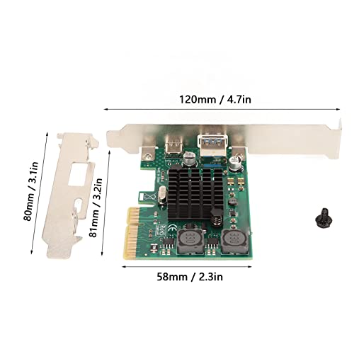 Carte D'Extension PCIe Vers USB 3.1,Accessoire D'Ordinateur 2 Ports Auto Alimenté,Taux de Transfert de 10 Gbit/S,Carte D'Extension Pcie Plug and Play pour la Plupart Des Grands et Petits Boîtiers – vue 8