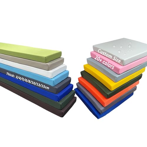 Miaogoo Cojín de asiento impermeable para interiores, cojín de banco personalizado con diseño antideslizante y ribeteado, almohadillas de asiento para banco de esquina, sofá, patio, jardín (5 cm de