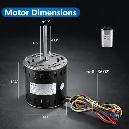 5KCP39PGS171S Blower Fan Motor 3/4 HP 115V 1075RPM 4-Speed, Furnace Blower Fan Motors Compatible with GE Genteq,Replace for Carrier HC45AE118A HC45AE118 Packard 45118 Rheem 51-104342-01 — view 2
