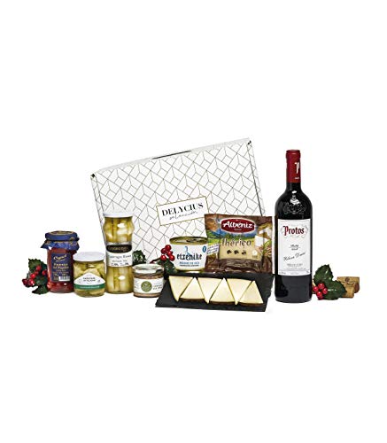 Sadival Cesta de Navidad Gourmet con Vino Tinto Protos Roble