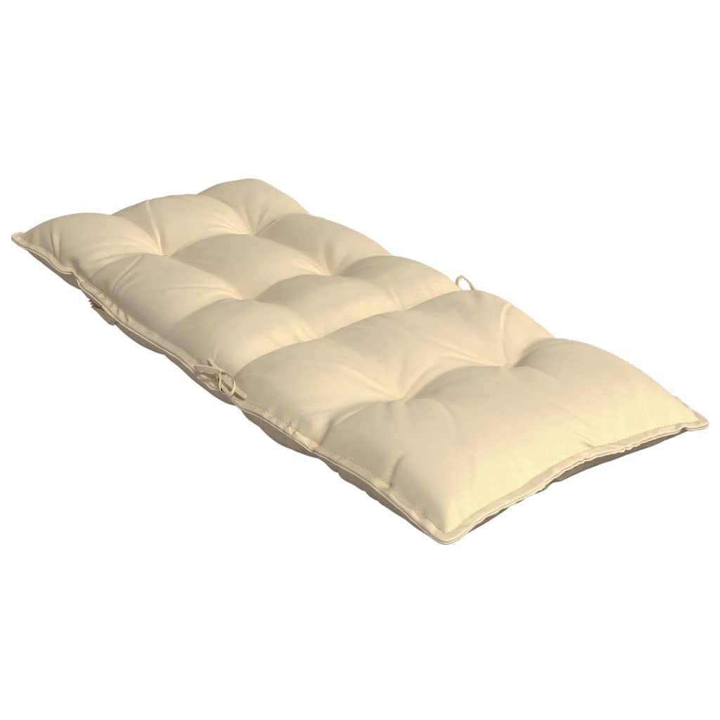 vidaXL Hochlehner Auflagen 6 STK., Hochlehner Auflage mit PP-Hohlfasern, Stuhlauflage mit Gummibänder Bindebänder, Sitzkissen, Beige Oxford-Gewebe