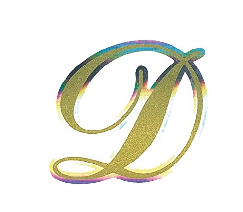 Image of Quattroerre Holographic Letter D Sticker, Gold Metal
