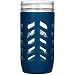 JarJackets Silicone Mason Jar Protector Sleeve - Fits Ball, Kerr 24oz (1.5 pint) Wide-Mouth Jars | Package of 1 (Midnight)