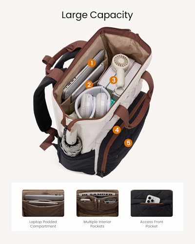 Mochila LOVEVOOK para portátil 15.6 pulgadas negra blanca marrón miniatura 5
