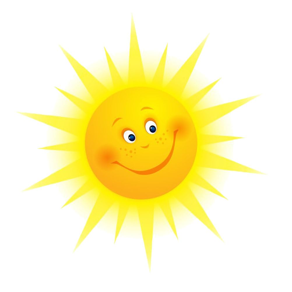 IMIKEYA Sonne Wandaufkleber Lächelnde Sonne Wandtattoo Wandsticker Wandaufkleber Wanddeko für Wohnzimmer Schlafzimmer Kinderzimmer