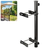 Soporte Para Sombrilla, Soporte De Paraguas Para Balcones Y Terrazas Abrazadera Metálica Ajustable De Alta Resistencia Para Barandilla Con Abrazaderas Para Mástiles De Sombrilla De 40mm De Diámetro