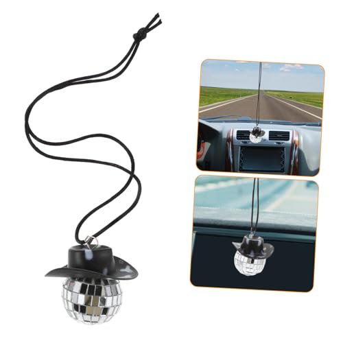Adorno colgante para espejo retrovisor de auto: bola espejada con estampado de vaca, decoración para fiestas y regalos miniatura 7