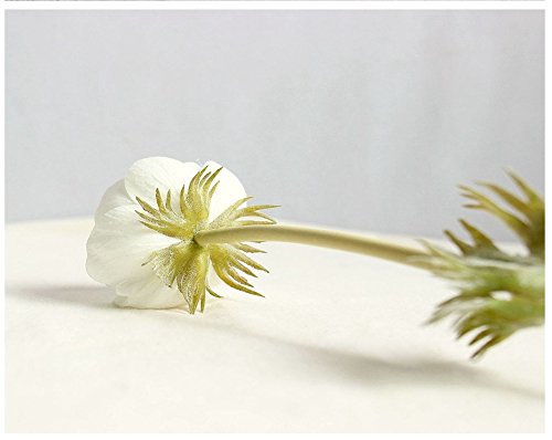 Lebritamfa 5Pcs Artifical Real Touch Pu Anemone Flower Bouquet Room Home Decor (White) #TOP4