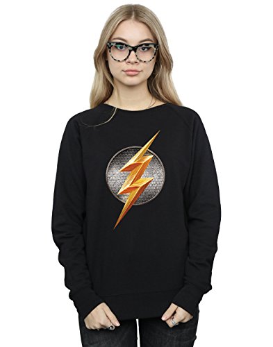 DC Comics Women's Justice League Movie Flash Emblem Sweatshirt Small Black