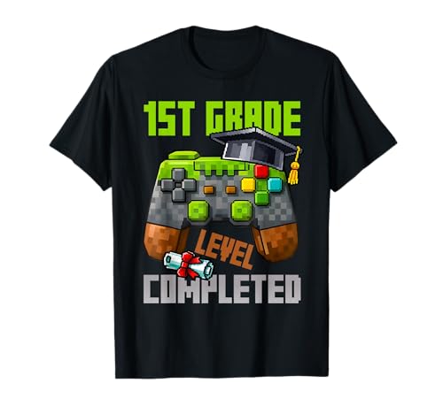 First Grade Level Completed Last Day of School Video Game T-Shirt