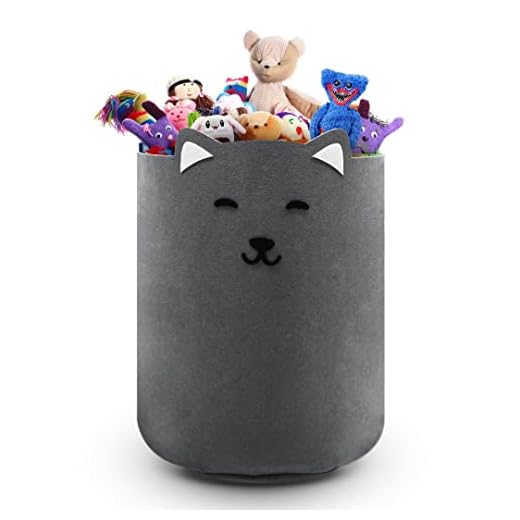 CESTO juguetes DIVERTIDOS Cesta almacenaje juguetes Cesta juguetes niños - Cesto guardar juguetes o ropa sucia - Cesto fieltro infantil (Gato)