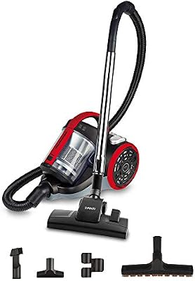 Polti Forzaspira C110 Plus Aspirador Trineo Ciclónico, Sin Bolsa, 4 Etapas de Filtración, Cepillo para Parquet Incluido, Negro y Rojo