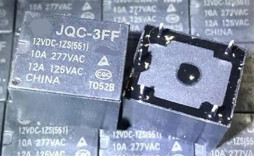 Relé JQC-3FF 12VDC-1ZS551 de 5 pines para circuitos electrónicos alternativos de control