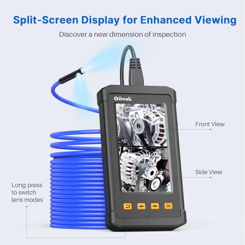 Oiiwak BC20148-1 Triple Lens Endoscope Camera With Light, 4.3 Inch Ips Sewer Inspection Camera thumb #2