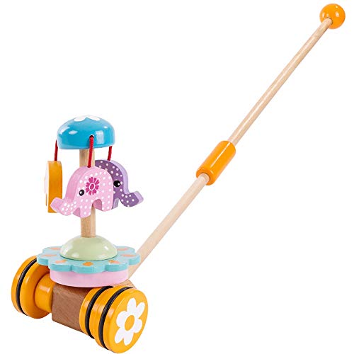 Sale!! Lihgfw Infant Child Push Push Wooden Animal Putter Toy Single Rod Trolley Baby Walker Toddler...