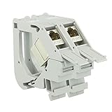 AIXONTEC 2x Hutschienen DIN Schiene DIN Rail Keystone Adapter Modul Gehäuse Grau mit 2x Cat.6A Buchsenmodul geschirmt Jack 10000 1000 Mbit 500MhZ - IP20 – toolless - mit deutscher Montageanleitung