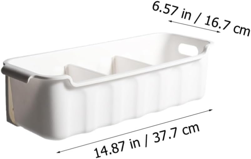 INOOMP Basket Pp and Multi-grids with Kitchen Smooth White Storage Guide Rail Material Pull-out Organizer, for Cabinet Drawers, for Bathroom Cabinets and Gaps