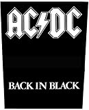 XLG AC/DC Back In Black Back Patch Album Cover Art Rock Jacket Sew on Applique
