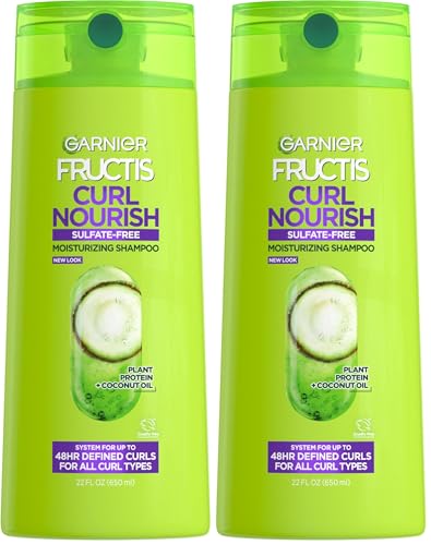 Garnier Fructis Curl Nourish Shampoo, Curly Hair Shampoo with Coc...