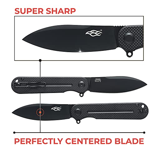 Firebird Ganzo Fh922Pt-Bk Edc Folding Pocket Knife Razor Sharp D2 Stainless Steel Black Blade G10 Handle With Clip Outdoor Foldable Pocket Knife Hunting Fishing Hiking Gear Best Gift For Men (Black) #TOP4