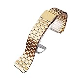 JVEIWAD Cinturino compatibile con i cinturini in acciaio pregiato CASIO A158 / A159 A168 a169 b650 aq230 700 Small Gold Watch Series da 18 mm(Rosegold 5)
