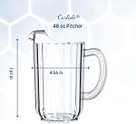 Carlisle FoodService Products Plastic Clear Pitcher, Tall Pitcher for Restaurants, Catering, Kitchens, 48 Ounces, Clear, (Pack of 6)