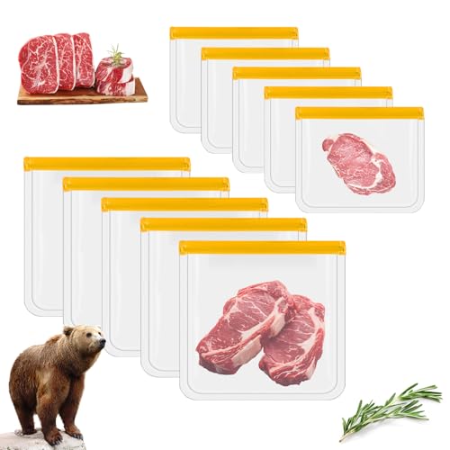 10 Pack Bear Canister for Backpacking, Reusable Odor Proof Bear Bags Waterproof to Use with Bear Canister for Backpacking fit Camping Hiking Home Organization Water Sports