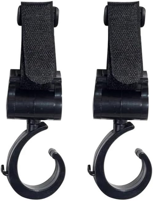 Large Hook Stroller Hook 360 Rotary Hook and Loop Pram Accessories Durable Multi-Purpose Pushchair Hanger Baby Stroller(C20-2 pcs)