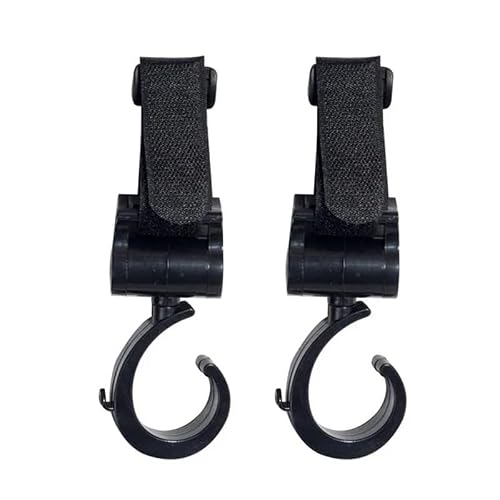 Large Hook Stroller Hook 360 Rotary Hook and Loop Pram Accessories Durable Multi-Purpose Pushchair Hanger Baby Stroller(C20-2 pcs)