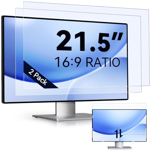 IPROKKO 2 Stück 21.5 Zoll Anti-Blaulicht-Displayschutzfolie für Computermonitor, Abnehmbares 16:9-Seitenverhältnis, Blendschutzfolie Augenschutz Schutzfolie