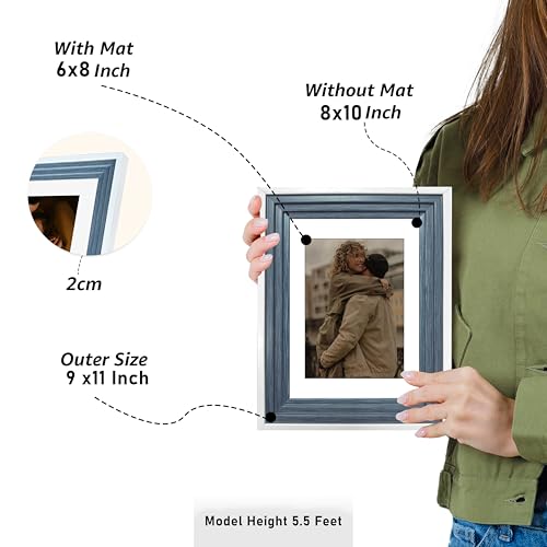 Image of Art Street Luxury Photo Frame for living room, Modern Step Design Photo Frames for Photograph, Art Work, Kids Room Set of 6 (8x10 Inch, Blue)