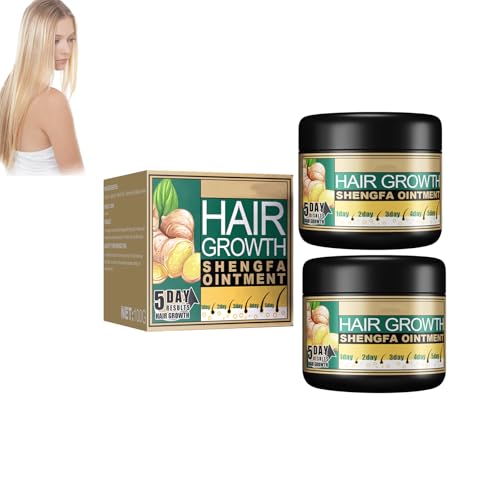 Mikabila 2pcs Crema para el Crecimiento del Cabello,Crema Germinal Cabello Jengibre, Crema Natural para el Crecimiento del Cabello de Jengibre,Crema Anticaida de Cabello y Crece Pelo