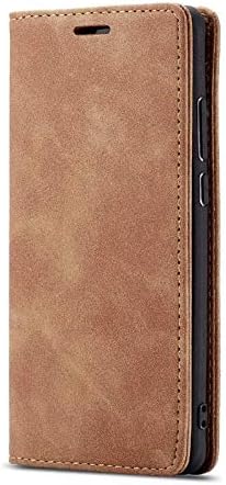 WHITBULL PU Leather Magnetic Premium Flip Cover with 2 Card Slot for Samsung Galaxy Note 10 Plus - Brown