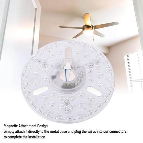 LED -Deckenlüfter Leuchtkit Magnetic Dimmable 3cct 3000k 4000k 6000k Deckenlüfter Leuchte Ersatztafel Einfache Installation für Deckenventilatoren Kronleuchter Flush Mount (230V)
