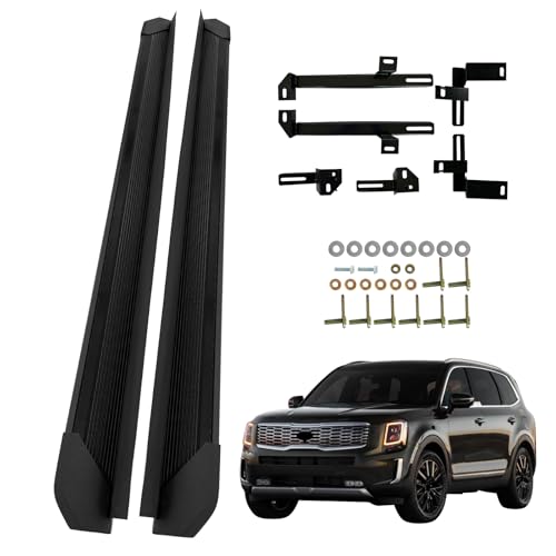 Running Boards Side Pedal for KIA Telluride 2019-2025 Side Steps with Brackets, 2PCS Right and Left Side Step Rail Removable Nerf Bars for KIA Telluride 2019 2020 2021 2022 2023 2024 2025