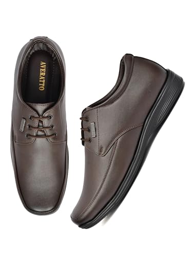 Image of Men's Premium Synthetic Leather Formal Derby Shoes | Ultra-Lightweight Airmix Sole Lace-Up Office Wear
