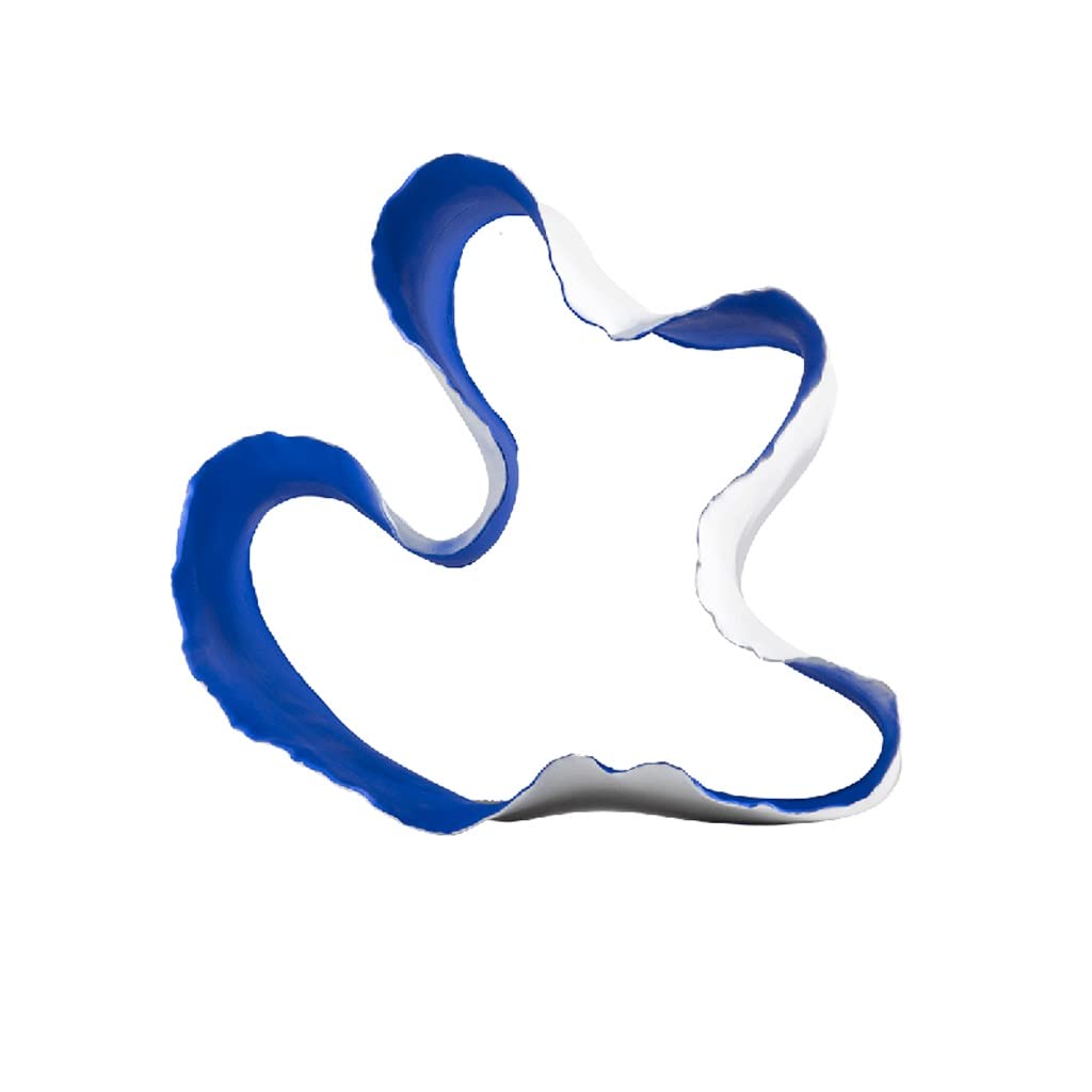 Bague céramique bleue SSDD avec courbes d'art créatif pour ornement de table et salon moderne