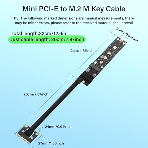 SinLoon Mini PCIE to NGFF M.2 M Key Extender Cable MPCIE Male to M2 Female NVME SSD Riser Cable by SinLoon - Image 6