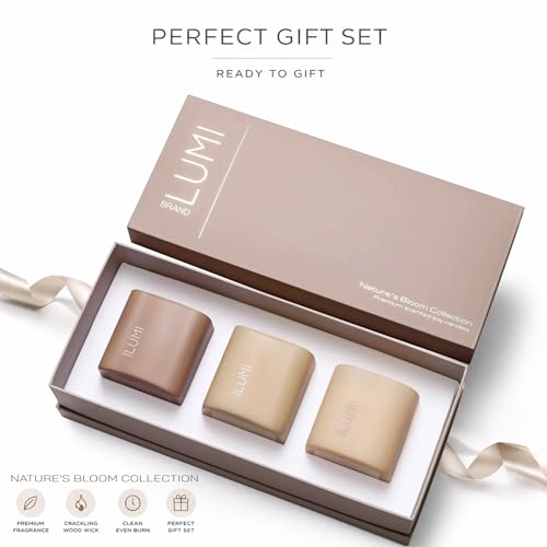Set of 3 Premium Scented Soy Candles Gift Set | Nature's Bloom Collection - Gardenia, Hilton Garden and Rose & Oud | Crackling Wood Wick | Luxury Candles for Relaxation, Home Décor, Gifts | 9.8oz Each - Image 4