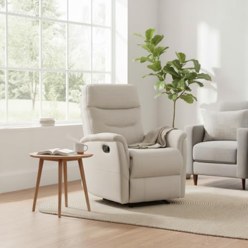 Cribel Poltrona Relax Manuale Giuditta In Tessuto Corda Con Leva Laterale | Schienale Alto E Poggiapiedi Reclinabile | Comfort E Design Moderno Per Casa Corda - 2