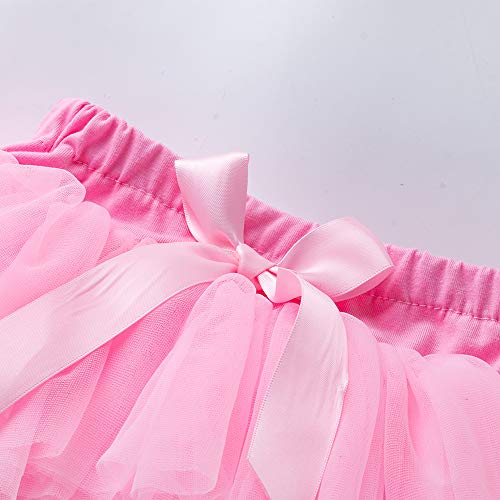 Anbaby Baby Girls Soft Tutu Skirt Toddler Ruffled Pants Diaper Cover Pink 6-12M
