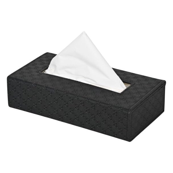 Image of Dhides Handcrafted Tissue Paper Tissue Holder Car Tissue Box Textured Black Colour