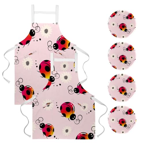 Tablier de serveuse pour restaurant et bar au motif fleuri multicolore